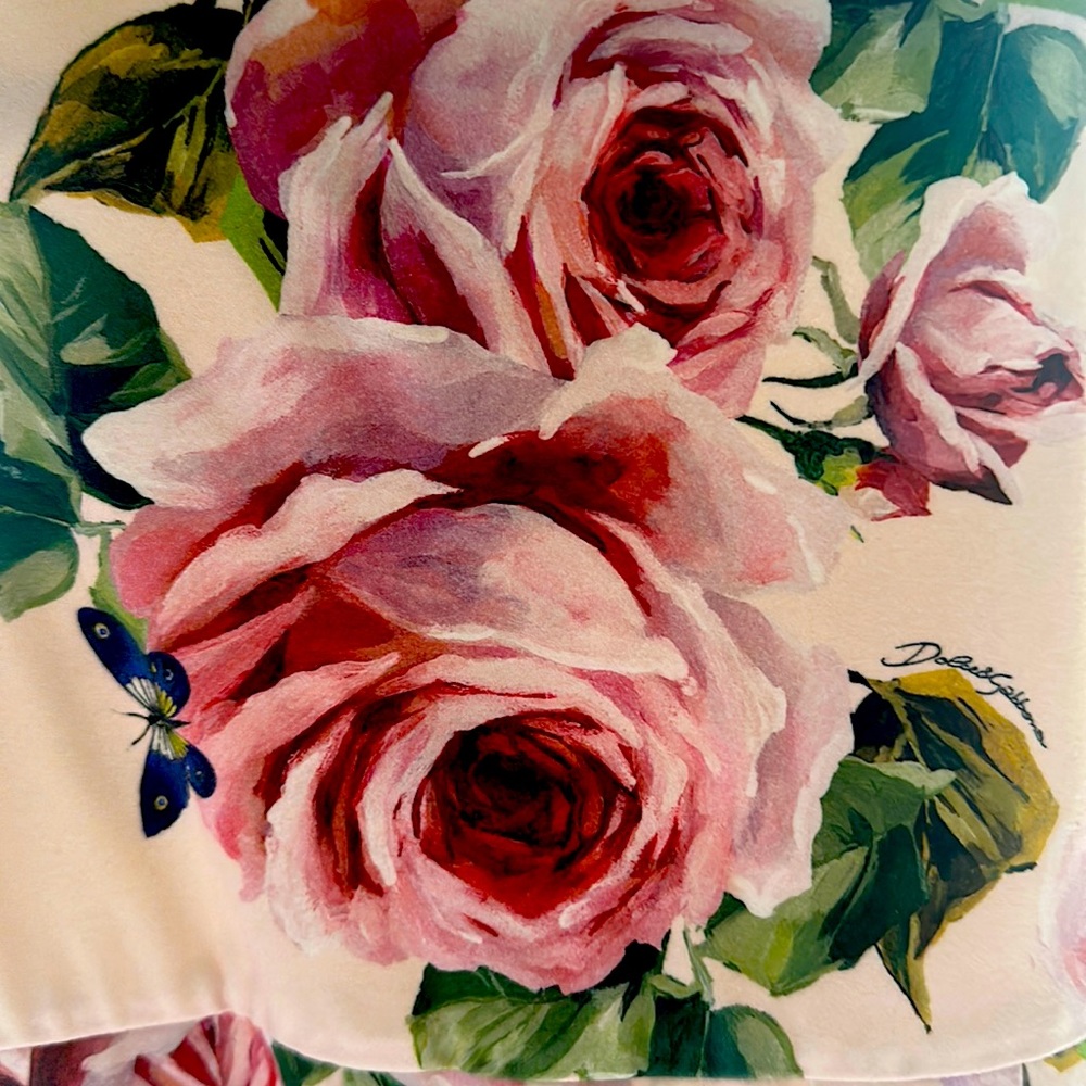 Girls Dolce & Gabbana Pleated Rose Floral Dress